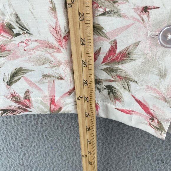 Chicos Jacket Womens 1 US Small Summer Grove Ivory Pink Floral Button Up Collar - Picture 11 of 12
